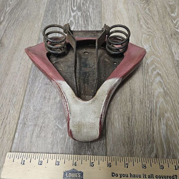 Mesinger Schwinn Vintage 60s S Seat Monogram Dual Sping Saddle Red White Retro - Picture 8 of 11